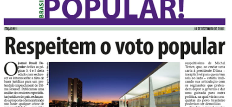 Jornal Brasil Popular sai hoje em segundo número